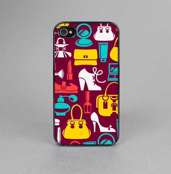 The Vibrant Burgundy Vector Shopping Skin-Sert for the Apple iPhone 4-4s Skin-Sert Case