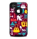 The Vibrant Burgundy Vector Shopping Skin for the iPhone 4-4s OtterBox Commuter Case