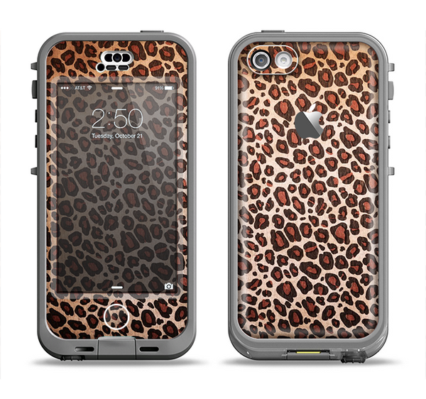 The Vibrant Cheetah Animal Print V3 Apple iPhone 5c LifeProof Nuud Case Skin Set