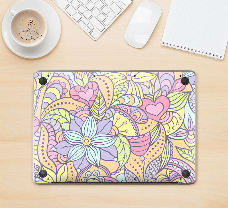 The Vibrant Color Floral Pattern Skin Kit for the 12" Apple MacBook (A1534)