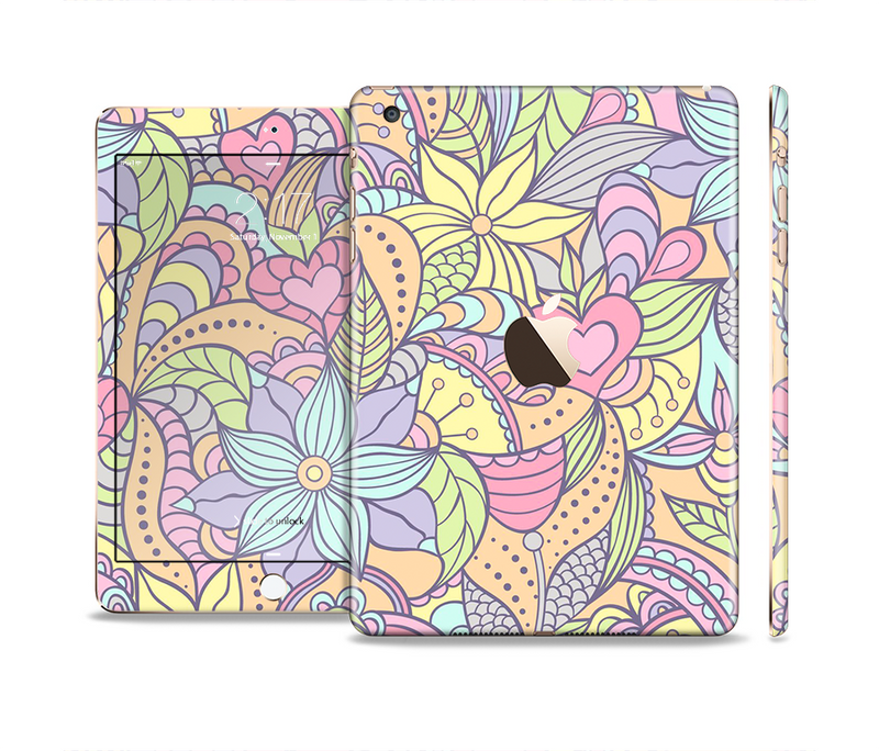 The Vibrant Color Floral Pattern Full Body Skin Set for the Apple iPad Mini 3