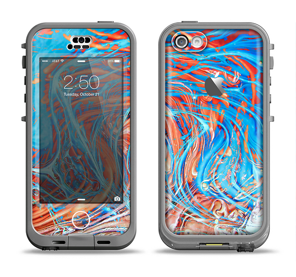 The Vibrant Color Oil Swirls Apple iPhone 5c LifeProof Nuud Case Skin Set