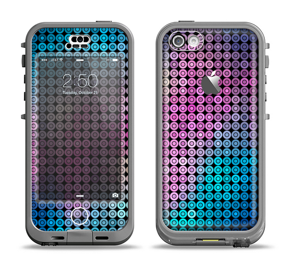 The Vibrant Colored Abstract Cells Apple iPhone 5c LifeProof Nuud Case Skin Set