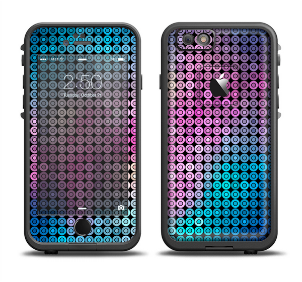 The Vibrant Colored Abstract Cells Apple iPhone 6 LifeProof Fre Case Skin Set