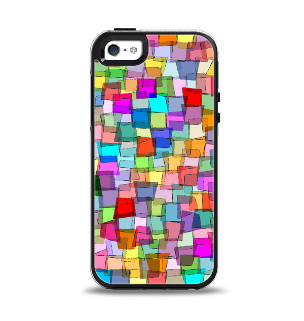 The Vibrant Colored Abstract Cubes Apple iPhone 5-5s Otterbox Symmetry Case Skin Set