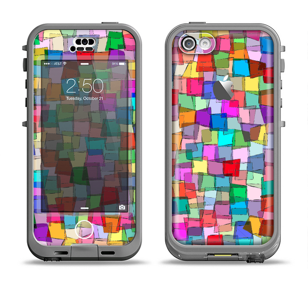 The Vibrant Colored Abstract Cubes Apple iPhone 5c LifeProof Nuud Case Skin Set