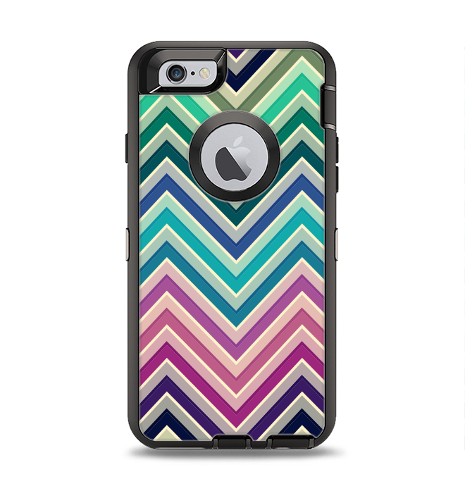 The Vibrant Colored Chevron Layered V4 Apple iPhone 6 Otterbox Defender Case Skin Set