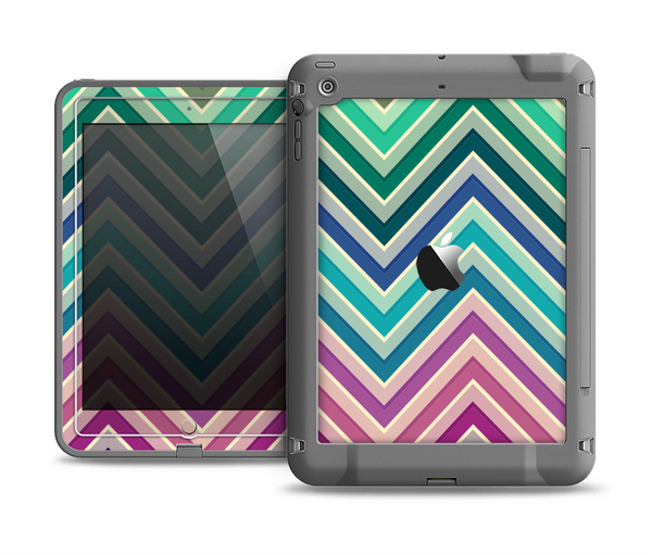 The Vibrant Colored Chevron Layered V4 Apple iPad Air LifeProof Fre Case Skin Set