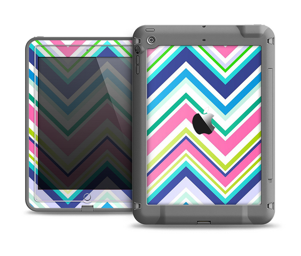 The Vibrant Colored Chevron Pattern V3 Apple iPad Air LifeProof Fre Case Skin Set