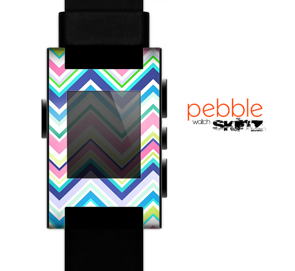 The Vibrant Colored Chevron Pattern V3 Skin for the Pebble SmartWatch