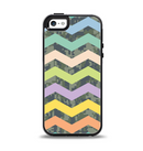 The Vibrant Colored Chevron With Digital Camo Background Apple iPhone 5-5s Otterbox Symmetry Case Skin Set