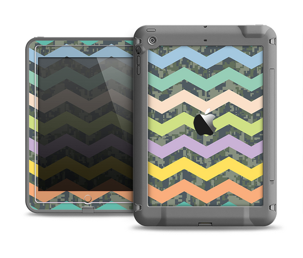 The Vibrant Colored Chevron With Digital Camo Background Apple iPad Mini LifeProof Fre Case Skin Set