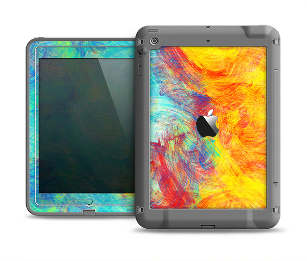 The Vibrant Colored Messy Painted Canvas Apple iPad Mini LifeProof Fre Case Skin Set