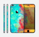 The Vibrant Colored Messy Painted Canvas Skin for the Apple iPhone 6