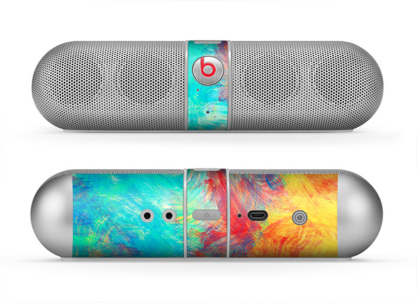 The Vibrant Colored Messy Painted Canvas Skin for the Beats by Dre Pill Bluetooth Speaker
