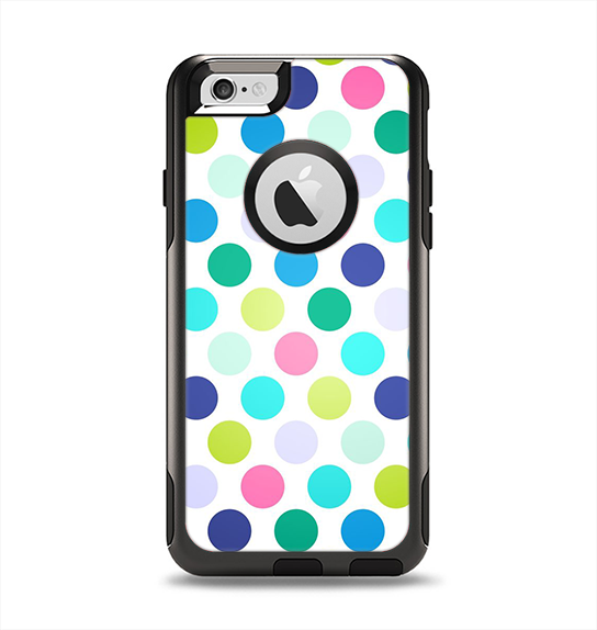 The Vibrant Colored Polka Dot V1 Apple iPhone 6 Otterbox Commuter Case Skin Set
