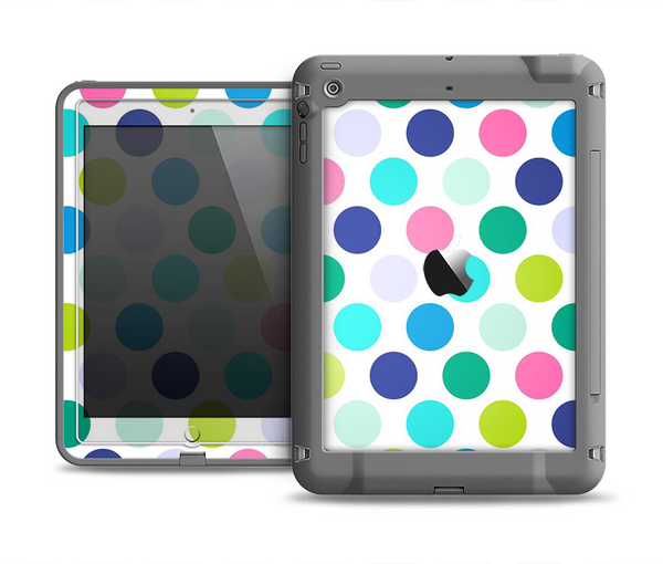 The Vibrant Colored Polka Dot V1 Apple iPad Mini LifeProof Fre Case Skin Set