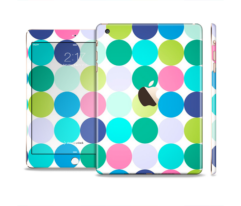 The Vibrant Colored Polka Dot V2 Full Body Skin Set for the Apple iPad Mini 3