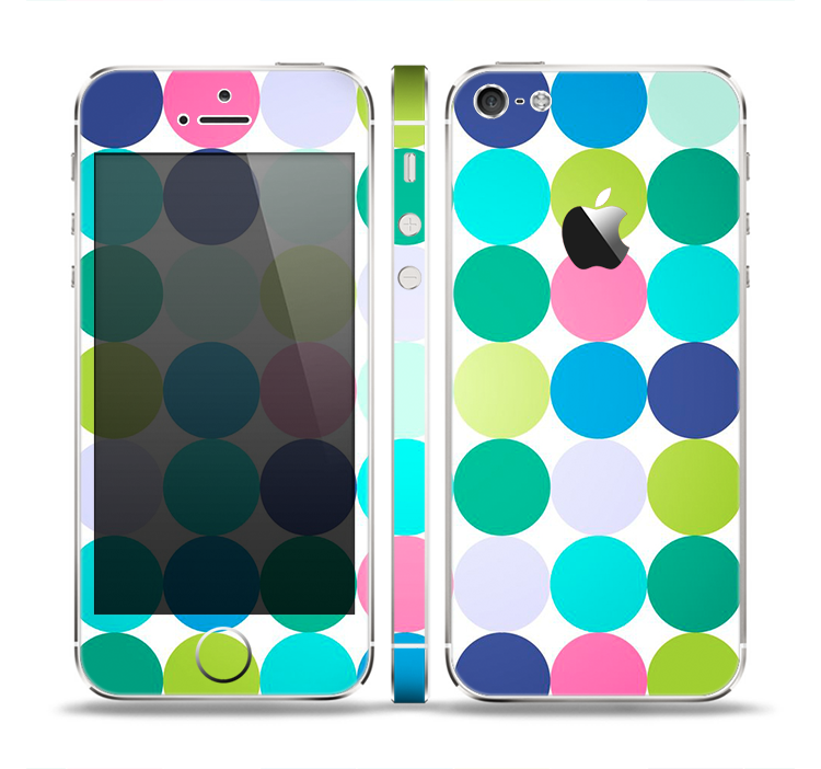 The Vibrant Colored Polka Dot V2 Skin Set for the Apple iPhone 5