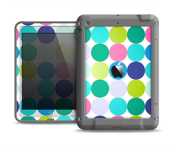 The Vibrant Colored Polka Dot V2 Apple iPad Air LifeProof Fre Case Skin Set