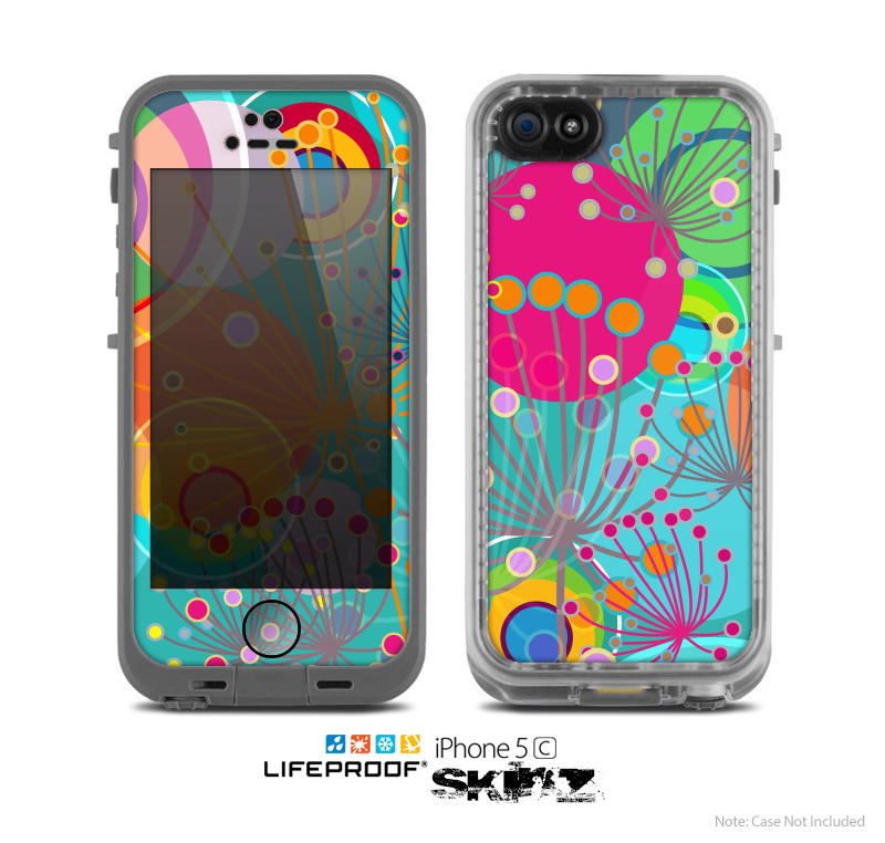 The Vibrant Colored Sprouting Shapes Skin for the Apple iPhone 5c LifeProof Case