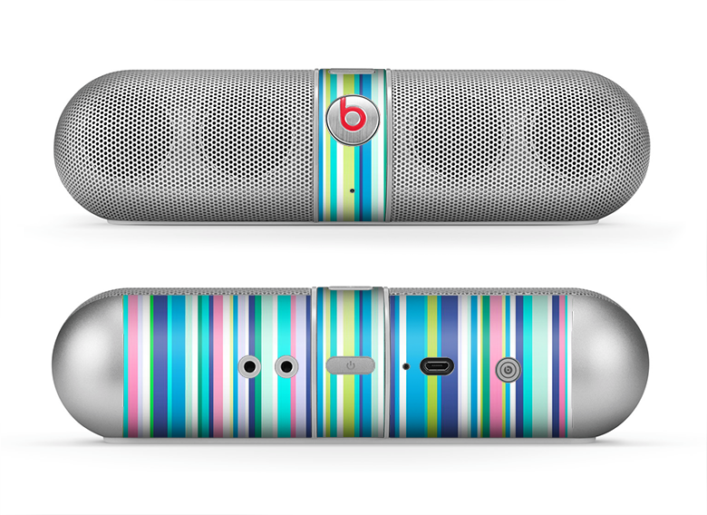 The Vibrant Colored Stripes Pattern V3 Skin for the Beats by Dre Pill Bluetooth Speaker
