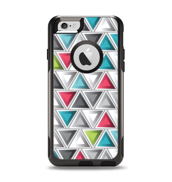 The Vibrant Colored Triangled 3d Shapes Apple iPhone 6 Otterbox Commuter Case Skin Set