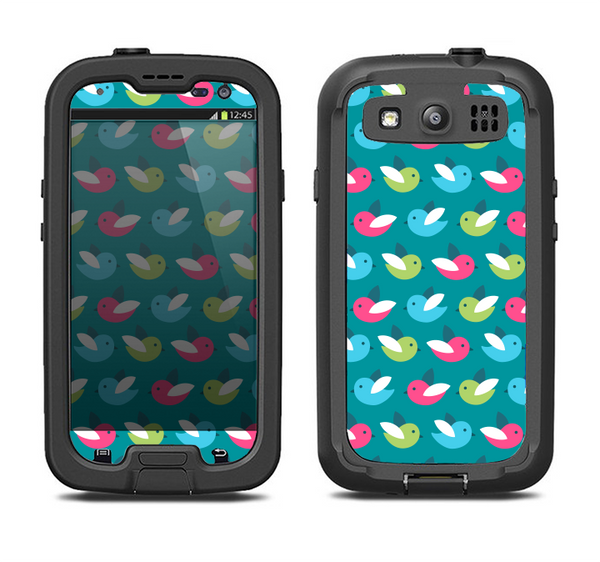 The Vibrant Colored Vector Bird Collage Samsung Galaxy S3 LifeProof Fre Case Skin Set