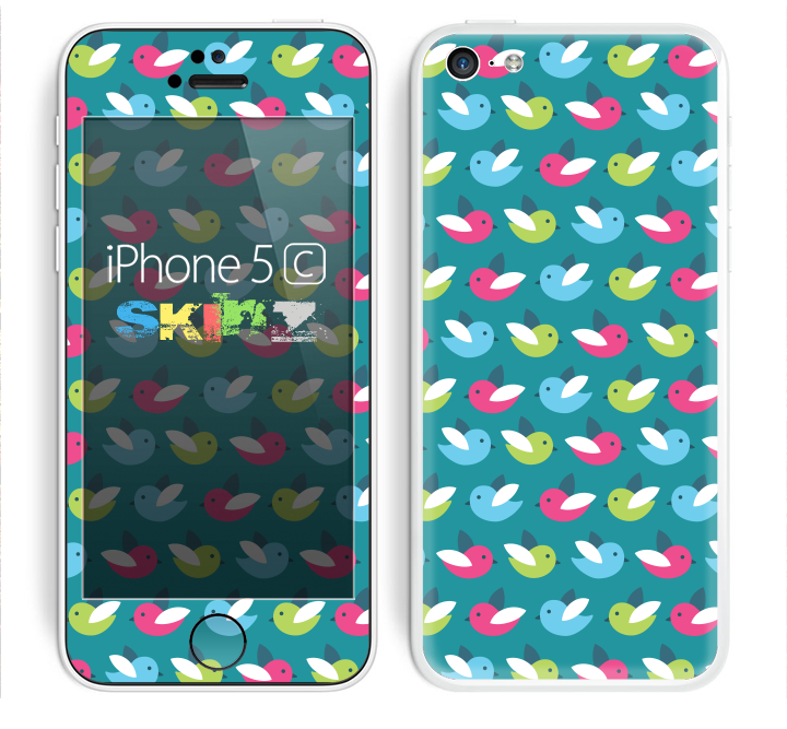 The Vibrant Colored Vector Bird Collage Skin for the Apple iPhone 5c