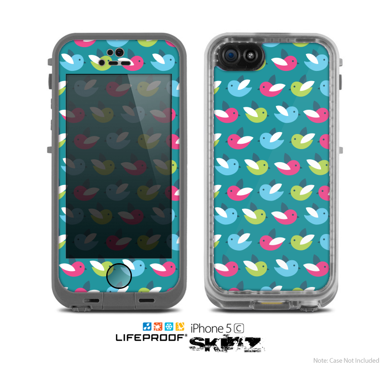 The Vibrant Colored Vector Bird Collage Skin for the Apple iPhone 5c LifeProof Case
