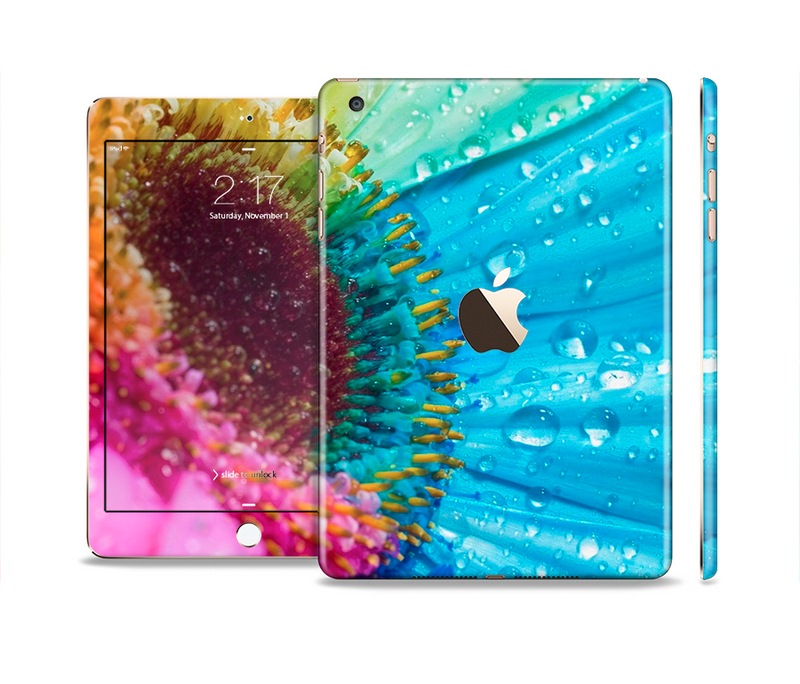 The Vibrant Colored Wet Flower Full Body Skin Set for the Apple iPad Mini 3