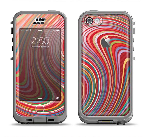The Vibrant Colorful Swirls Apple iPhone 5c LifeProof Nuud Case Skin Set
