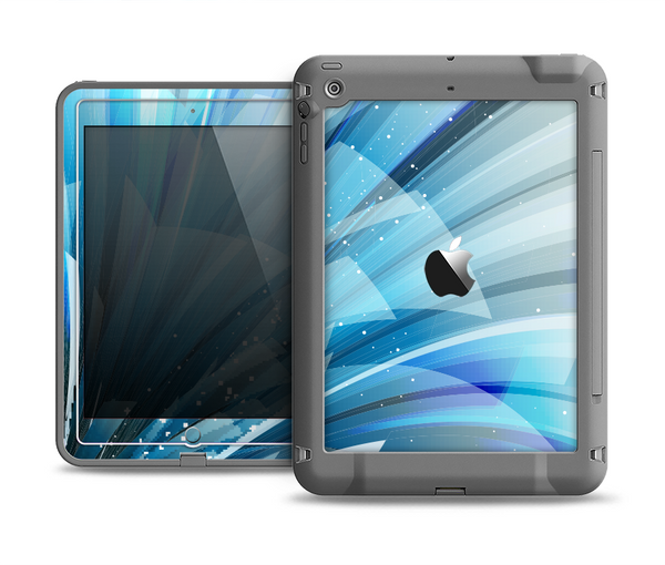 The Vibrant Curving Blue HD Lines Apple iPad Air LifeProof Fre Case Skin Set