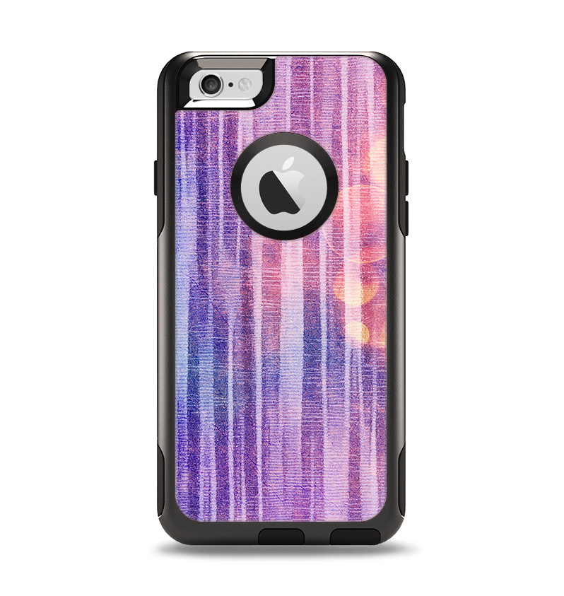 The Vibrant Fading Purple Fabric Streaks Apple iPhone 6 Otterbox Commuter Case Skin Set