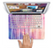 The Vibrant Fading Purple Fabric Streaks Skin Set for the Apple MacBook Pro 15" with Retina Display