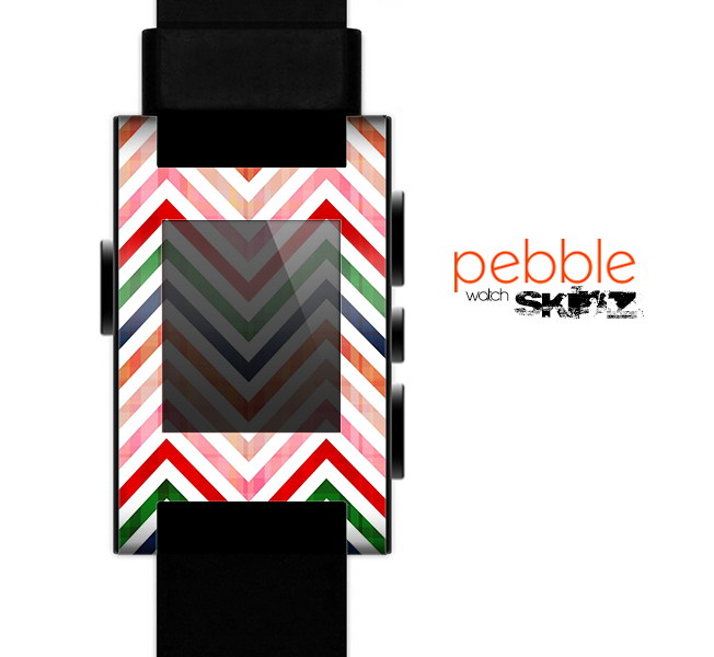 The Vibrant Fall Colored Chevron Pattern Skin for the Pebble SmartWatch