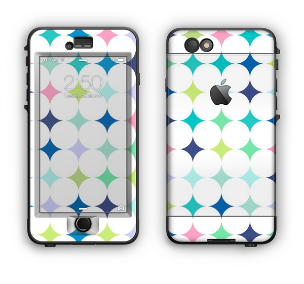 The Vibrant Fun Colored Pattern Hoops Inverted Polka Dot Apple iPhone 6 LifeProof Nuud Case Skin Set
