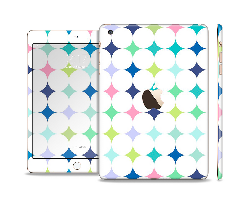The Vibrant Fun Colored Pattern Hoops Inverted Polka Dot Full Body Skin Set for the Apple iPad Mini 3