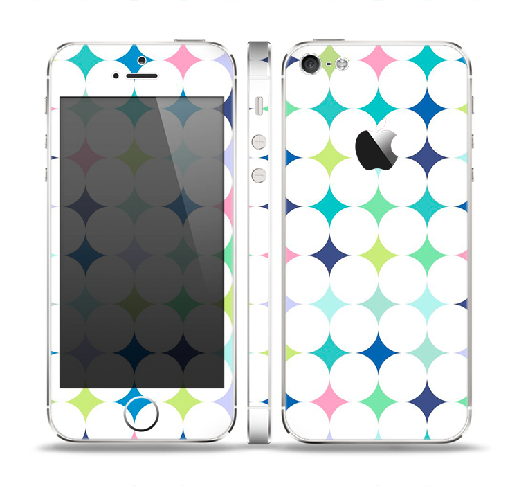 The Vibrant Fun Colored Pattern Hoops Inverted Polka Dot Skin Set for the Apple iPhone 5