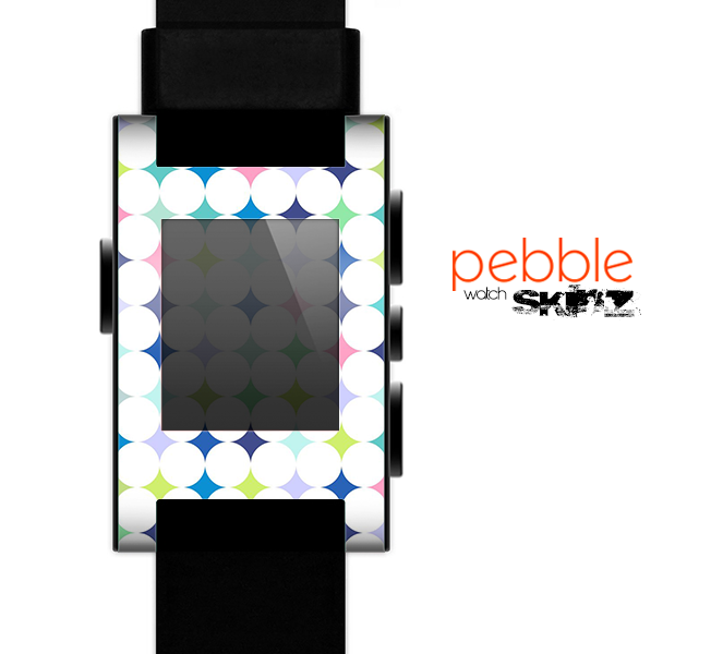 The Vibrant Fun Colored Pattern Hoops Inverted Polka Dot Skin for the Pebble SmartWatch