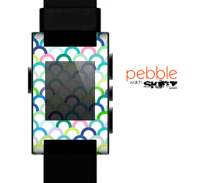 The Vibrant Fun Colored Pattern Hoops Skin for the Pebble SmartWatch