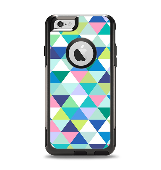 The Vibrant Fun Colored Triangular Pattern Apple iPhone 6 Otterbox Commuter Case Skin Set