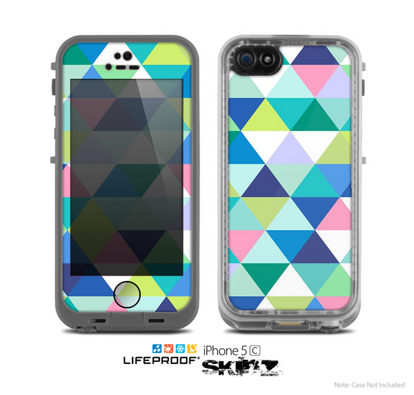 The Vibrant Fun Colored Triangular Pattern Skin for the Apple iPhone 5c LifeProof Case