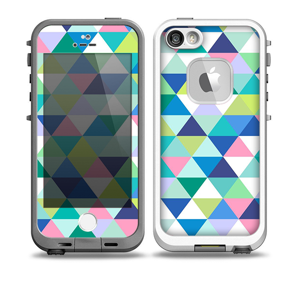 The Vibrant Fun Colored Triangular Pattern Skin for the iPhone 5-5s fre LifeProof Case