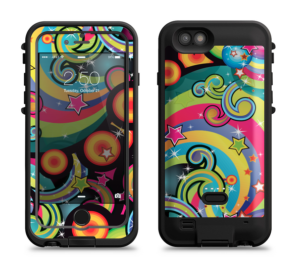 The Vibrant Fun Sprouting Shapes Apple iPhone 6/6s LifeProof Fre POWER Case Skin Set