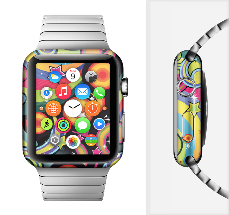 The Vibrant Fun Sprouting Shapes Full-Body Skin Kit for the Apple Watch