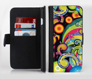 The Vibrant Fun Sprouting Shapes Ink-Fuzed Leather Folding Wallet Credit-Card Case for the Apple iPhone 6/6s, 6/6s Plus, 5/5s and 5c