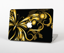 The Vibrant Gold Butterfly Outline Skin for the Apple MacBook Pro Retina 15"