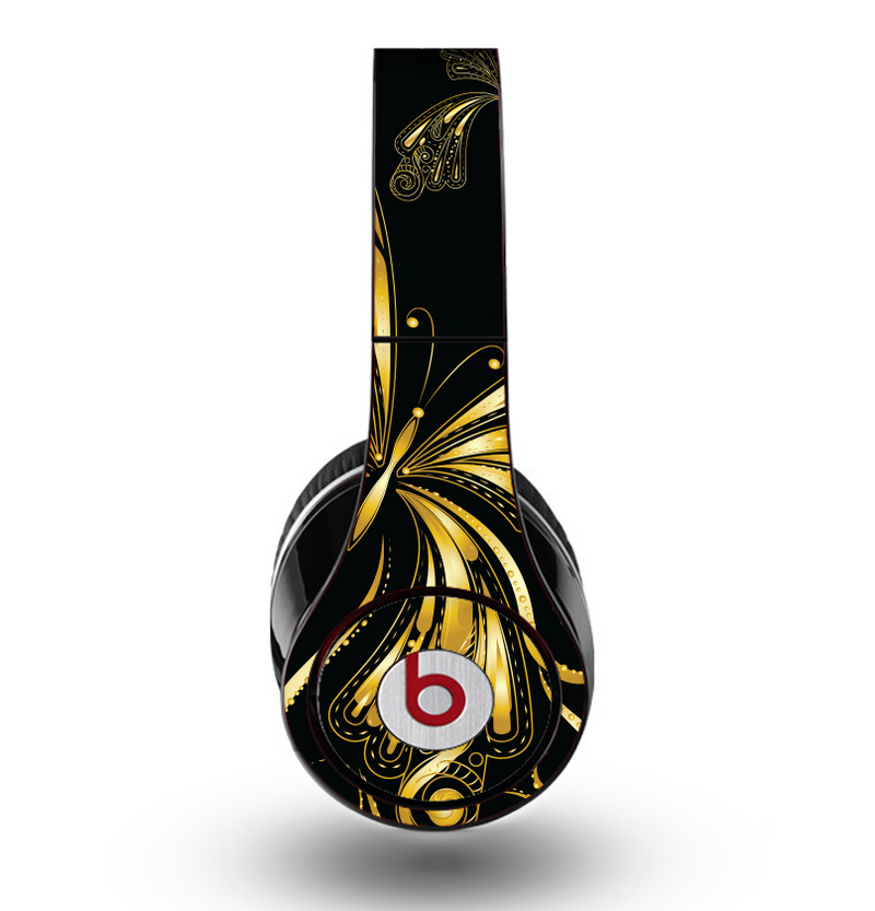 The Vibrant Gold Butterfly Outline Skin for the Original Beats by Dre Studio Headphones