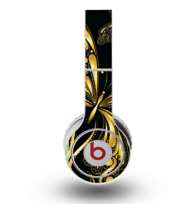 The Vibrant Gold Butterfly Outline Skin for the Original Beats by Dre Wireless Headphones